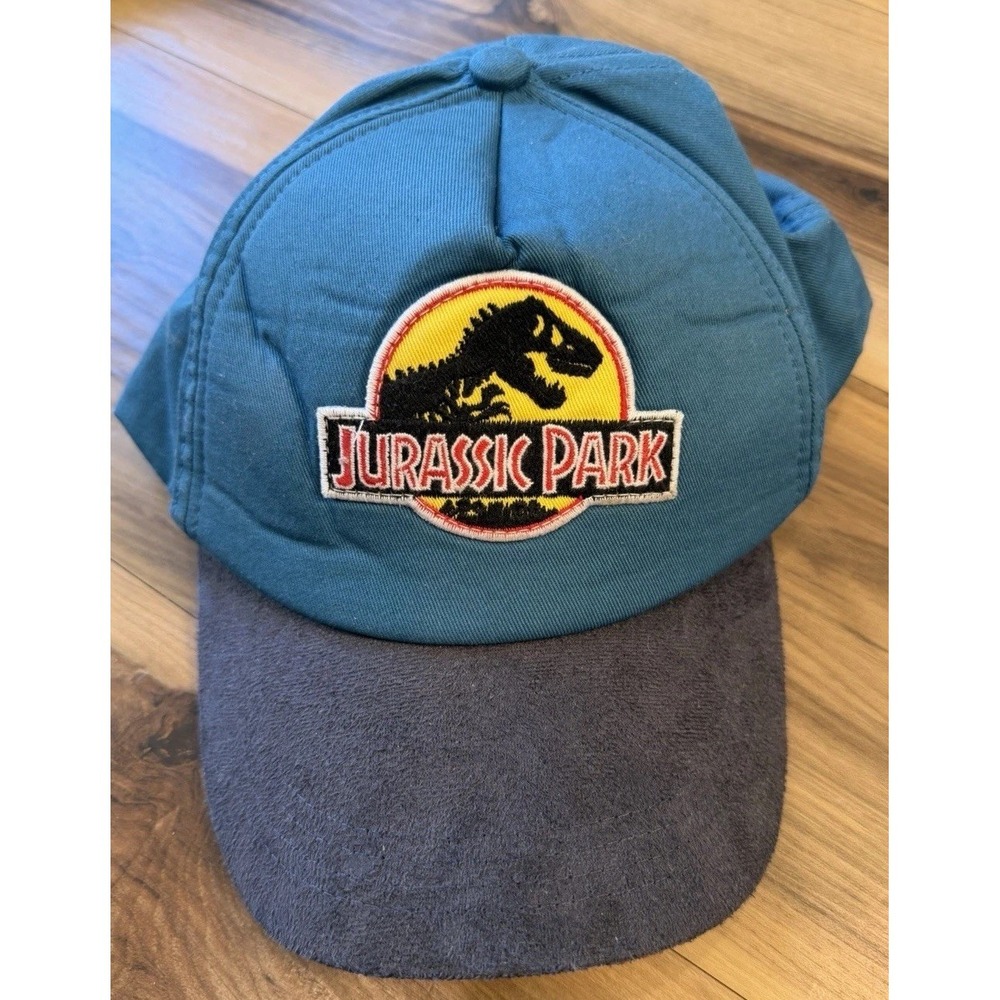 Jurassic Park Adjustable Hat Cap Embroidered Logo Teal‎ Black Movie Memorabilia